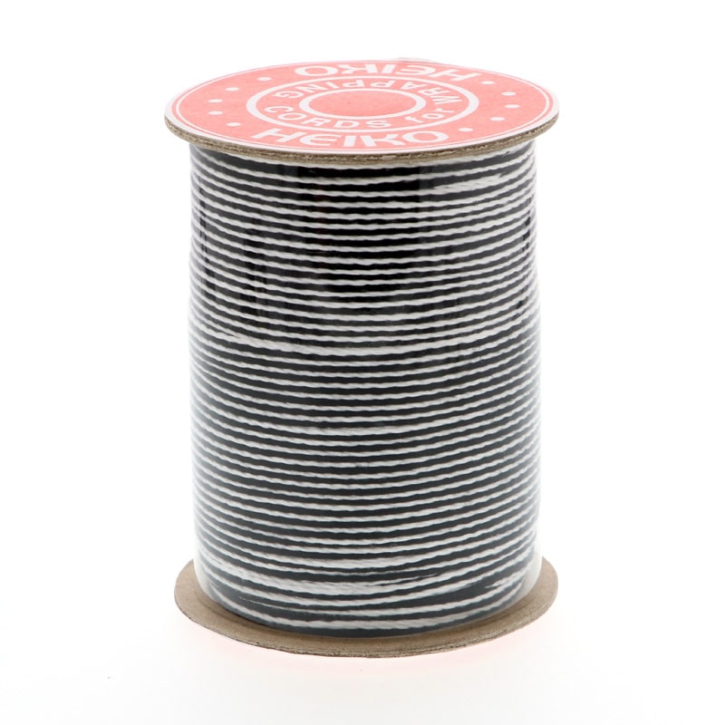 HEIKO 紐 贈答用紐 シルケット 約2mm×150m 黒白 1巻