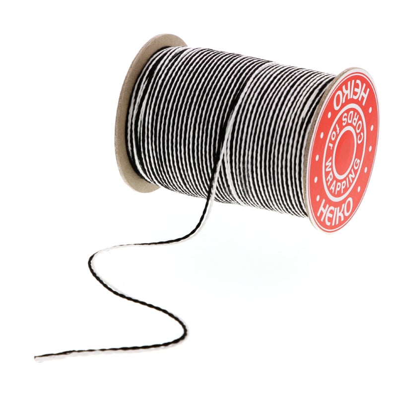 HEIKO 紐 贈答用紐 シルケット 約2mm×150m 黒白 1巻