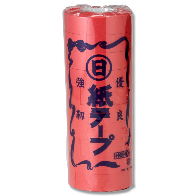 HEIKO 紐 紙テープ 赤 10巻/袋