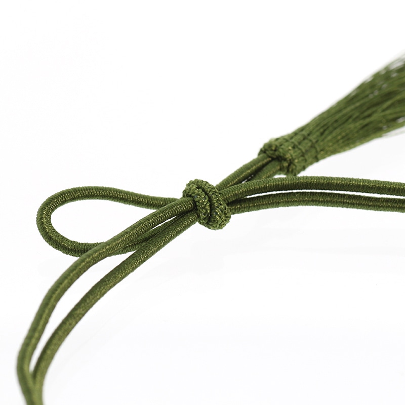 カラーゴム 彩ゴム房 2重 片花結び 折径11cm 濃緑 50本/袋