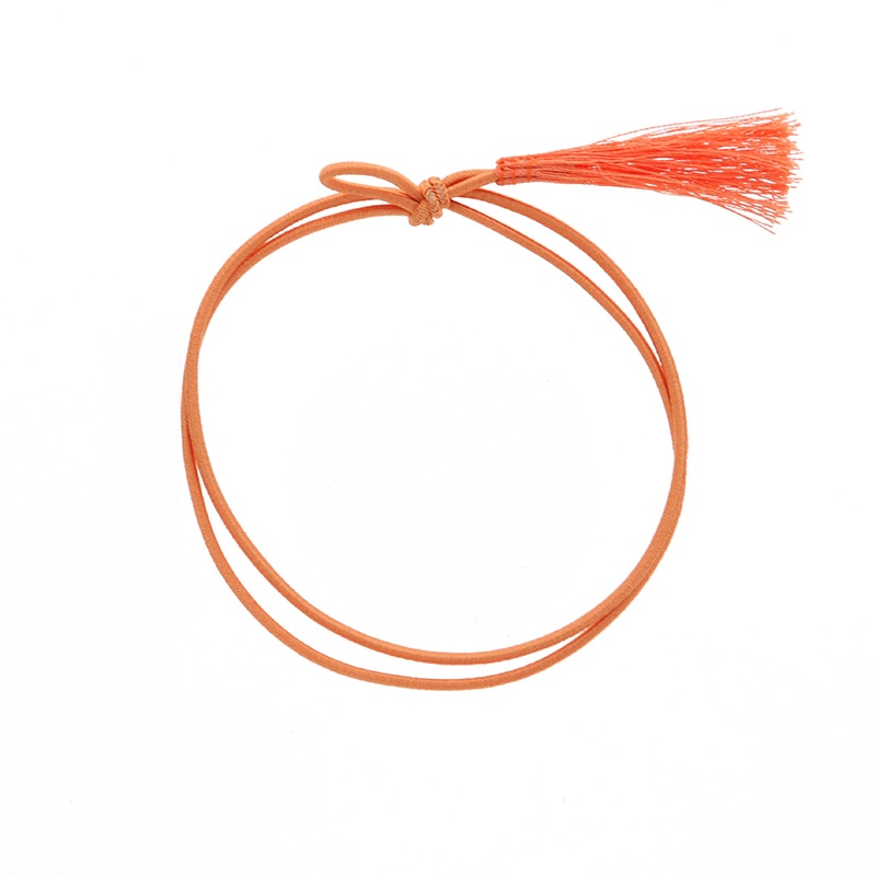 カラーゴム 彩ゴム房 2重 片花結び 折径11cm オレンジ 50本/袋
