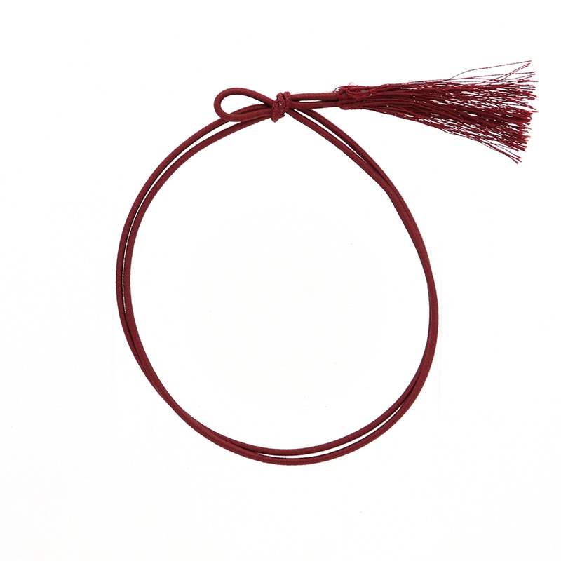 カラーゴム 彩ゴム房 2重 片花結び 折径11cm エンジ 50本/袋