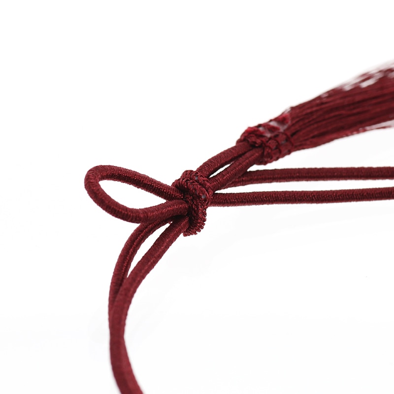 カラーゴム 彩ゴム房 2重 片花結び 折径11cm エンジ 50本/袋