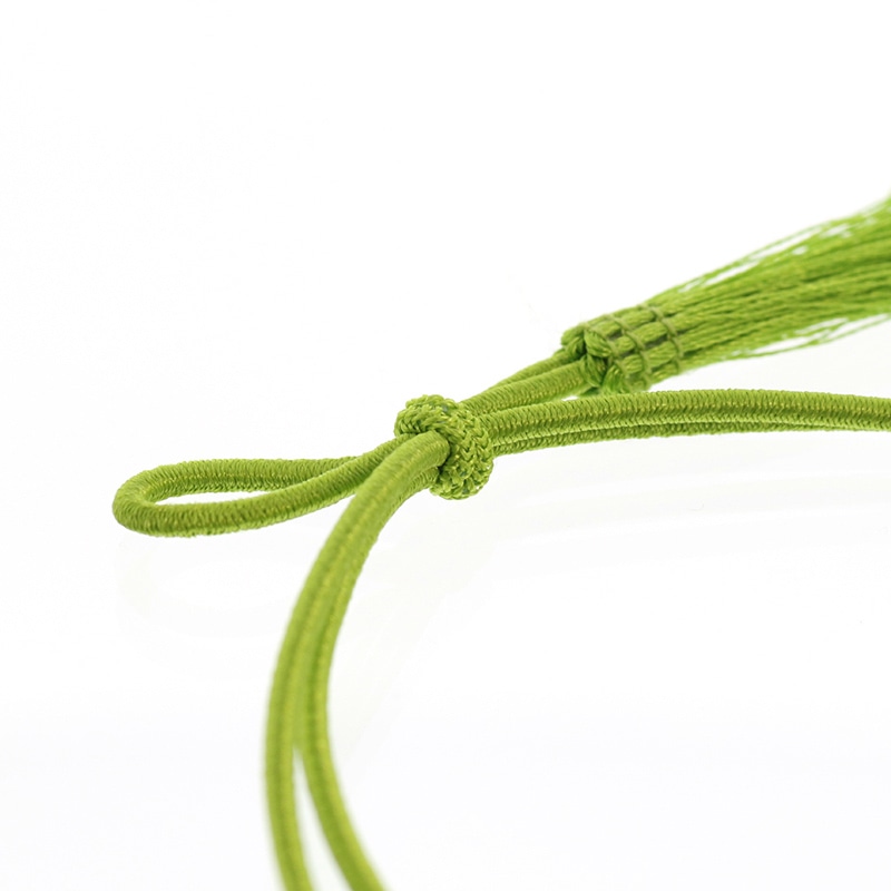 カラーゴム 彩ゴム房 2重 片花結び 折径11cm 黄緑 50本/袋