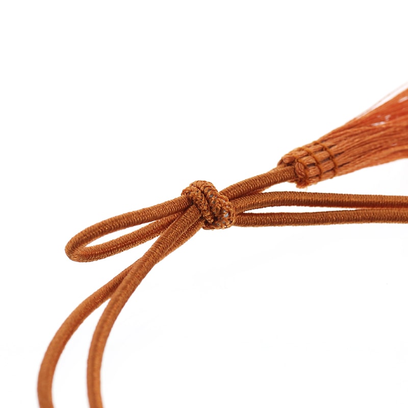 カラーゴム 彩ゴム房 2重 片花結び 折径11cm 茶 50本/袋