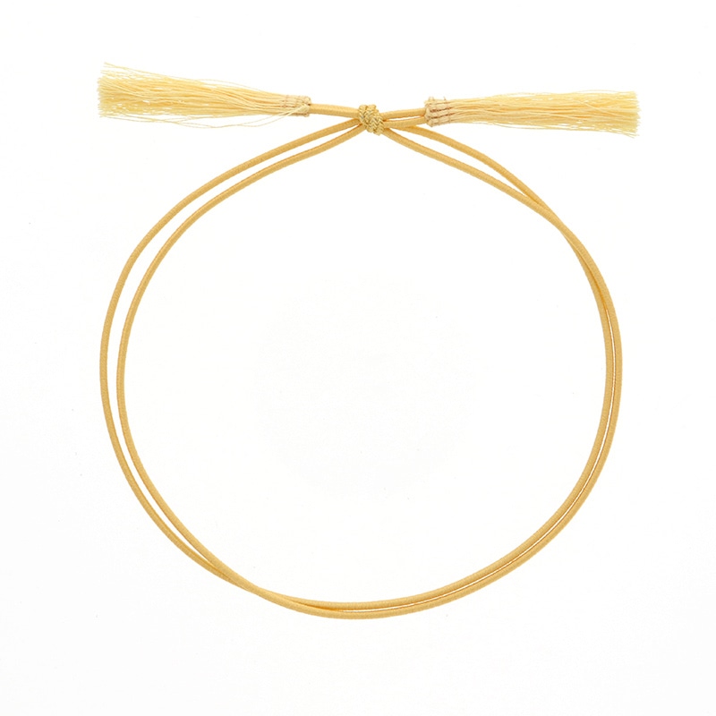 カラーゴム 彩ゴム房 2重 両花結び 折径16cm クリーム 50本/袋