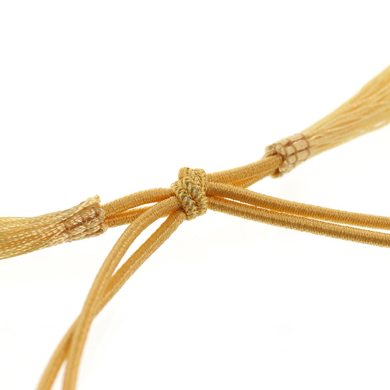 カラーゴム 彩ゴム房 2重 両花結び 折径16cm クリーム 50本/袋