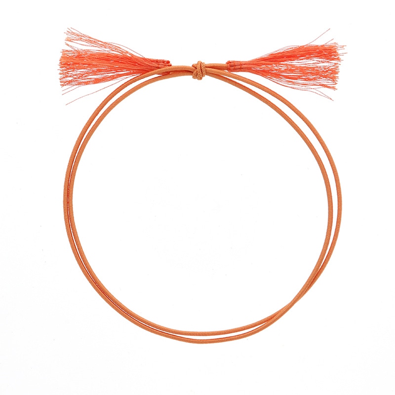 カラーゴム 彩ゴム房 2重 両花結び 折径16cm オレンジ 50本/袋