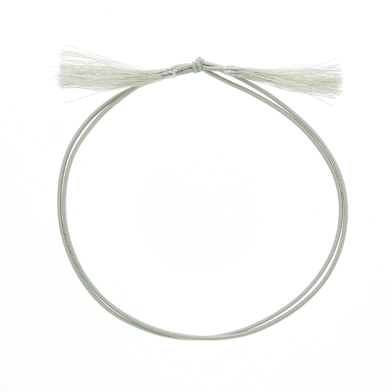 カラーゴム 彩ゴム房 2重 両花結び 折径16cm グレー 50本/袋