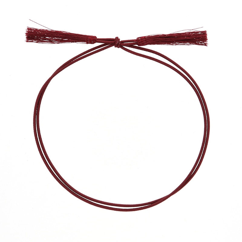 カラーゴム 彩ゴム房 2重 両花結び 折径16cm エンジ 50本/袋