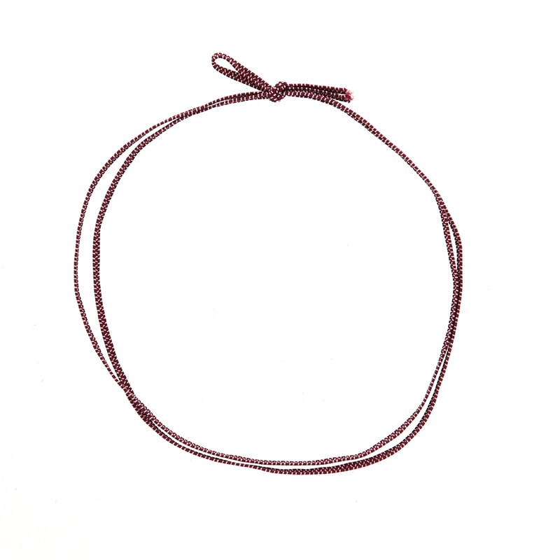 カラーゴム 平彩ゴム 2重 片花結び 折径15cm エンジ 50本/袋