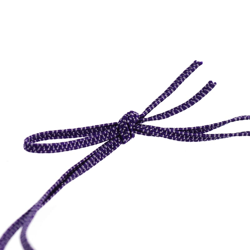 カラーゴム 平彩ゴム 2重 片花結び 折径15cm 紫 50本/袋