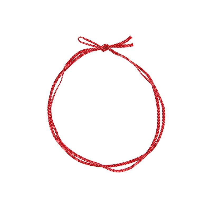 カラーゴム 平彩ゴム 2重 片花結び 折径12cm 赤 50本/袋