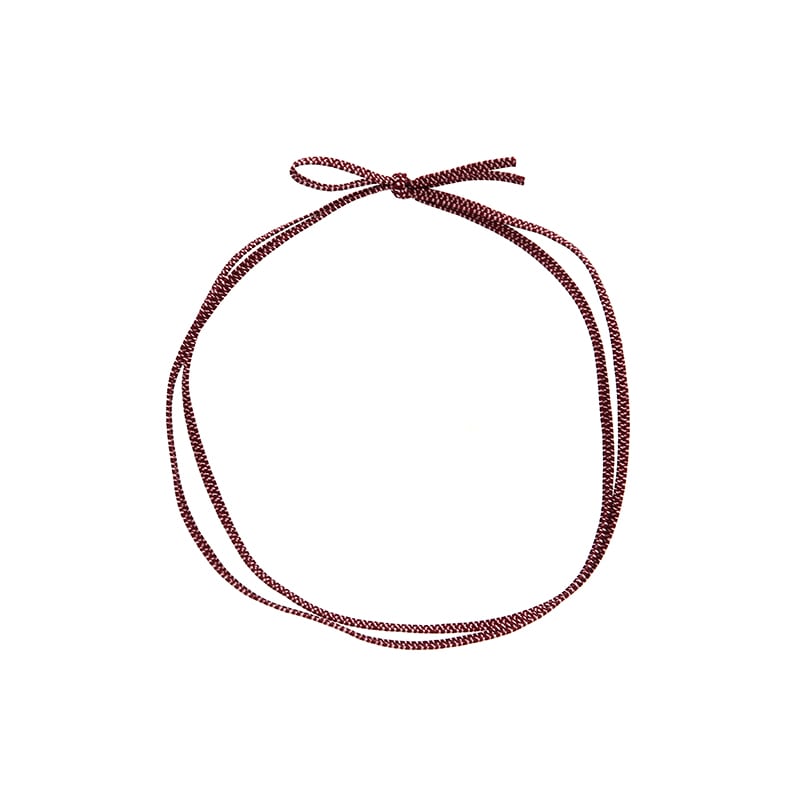 カラーゴム 平彩ゴム 2重 片花結び 折径12cm エンジ 50本/袋