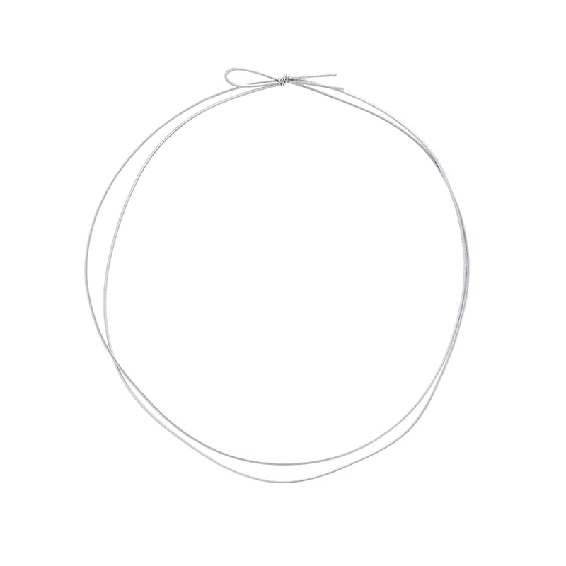 カラーゴム 細2重ゴム房 片花結び 折径16cm 銀 50本/袋