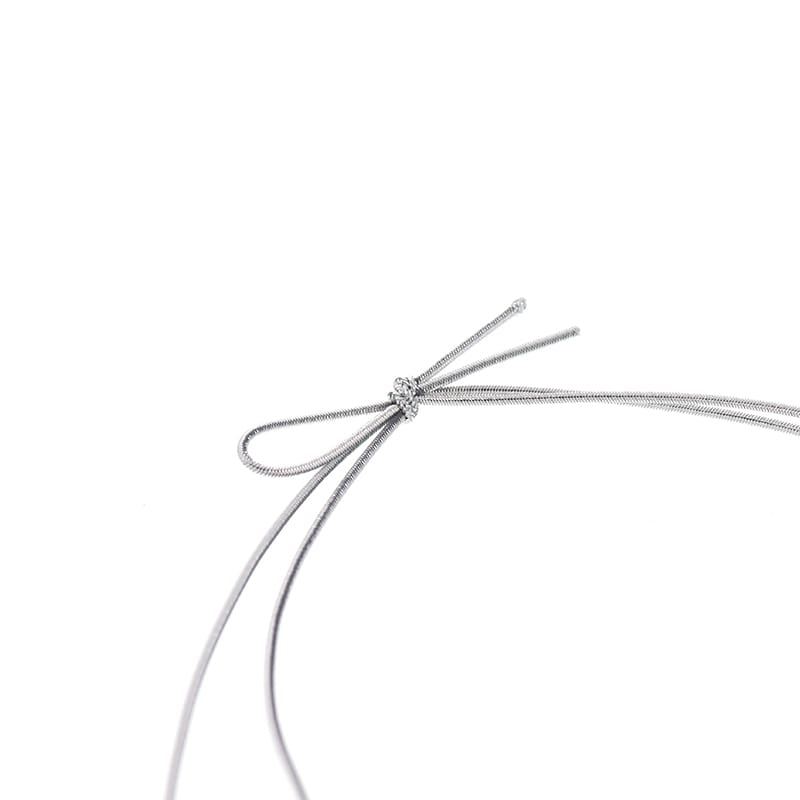 カラーゴム 細2重ゴム房 片花結び 折径16cm 銀 50本/袋