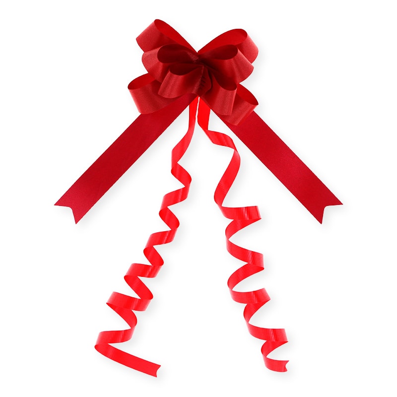 川崎リボン工業 リボンボウ 22mm幅×57cm スカーレット 1箱(50個入)