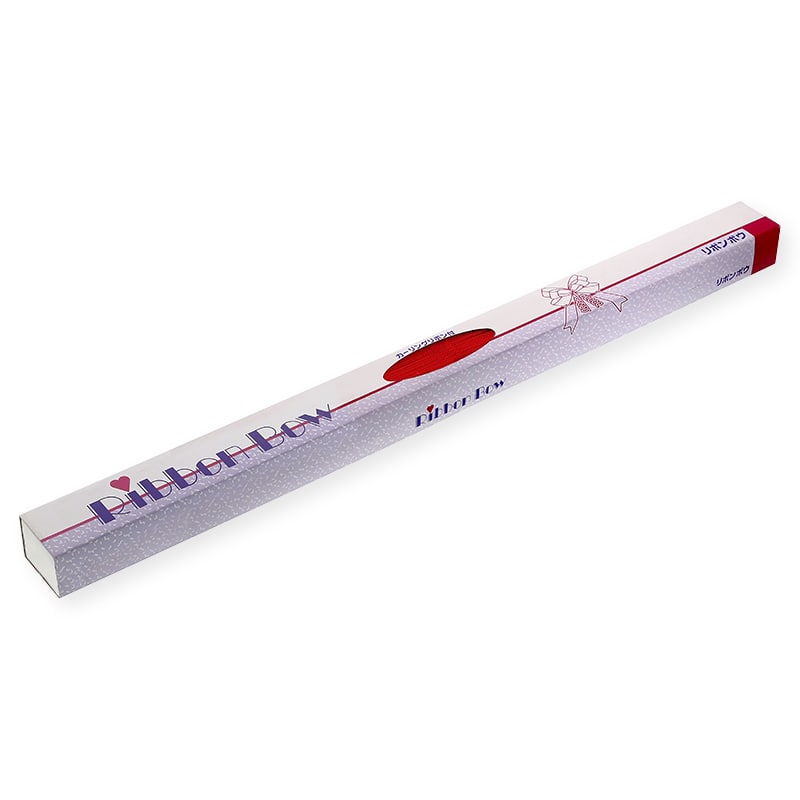 川崎リボン工業 リボンボウ 36mm幅×70cm スカーレット 1箱(50個入)