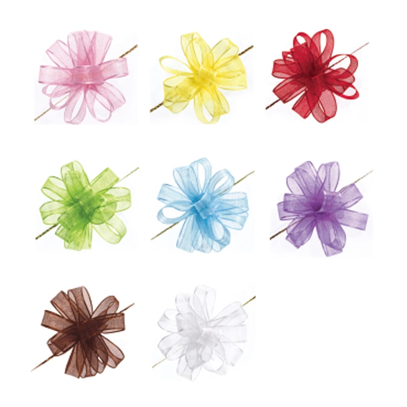 HEIKO ワンタッチオーガンジーリボン 12mm×20m巻 茶 1巻