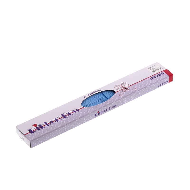 川崎リボン工業 リボンボウ 15mm幅×35cm ライトブルー 1箱(50個入)