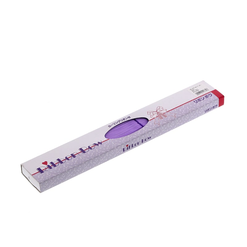 川崎リボン工業 リボンボウ 15mm幅×35cm ラベンダー 1箱(50個入)