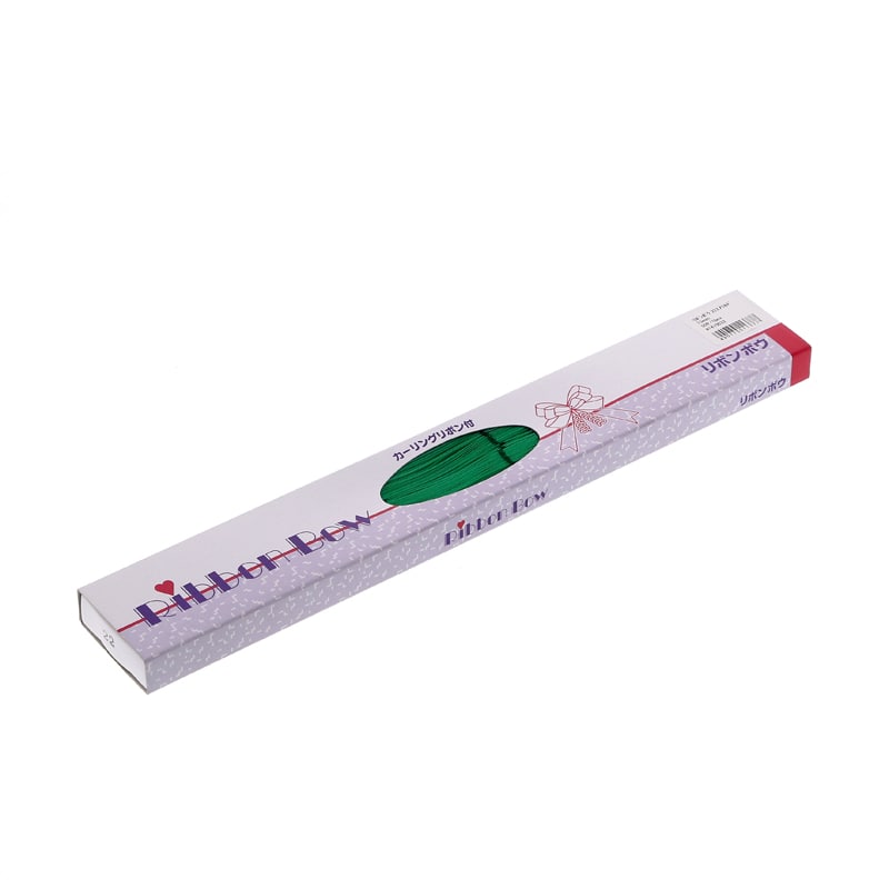 川崎リボン工業 リボンボウ 15mm幅×35cm エメラルド 1箱(50個入)