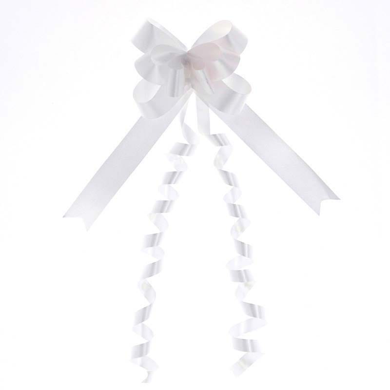 川崎リボン工業 リボンボウ 22mm幅×57cm ホワイト 1箱(50個入)