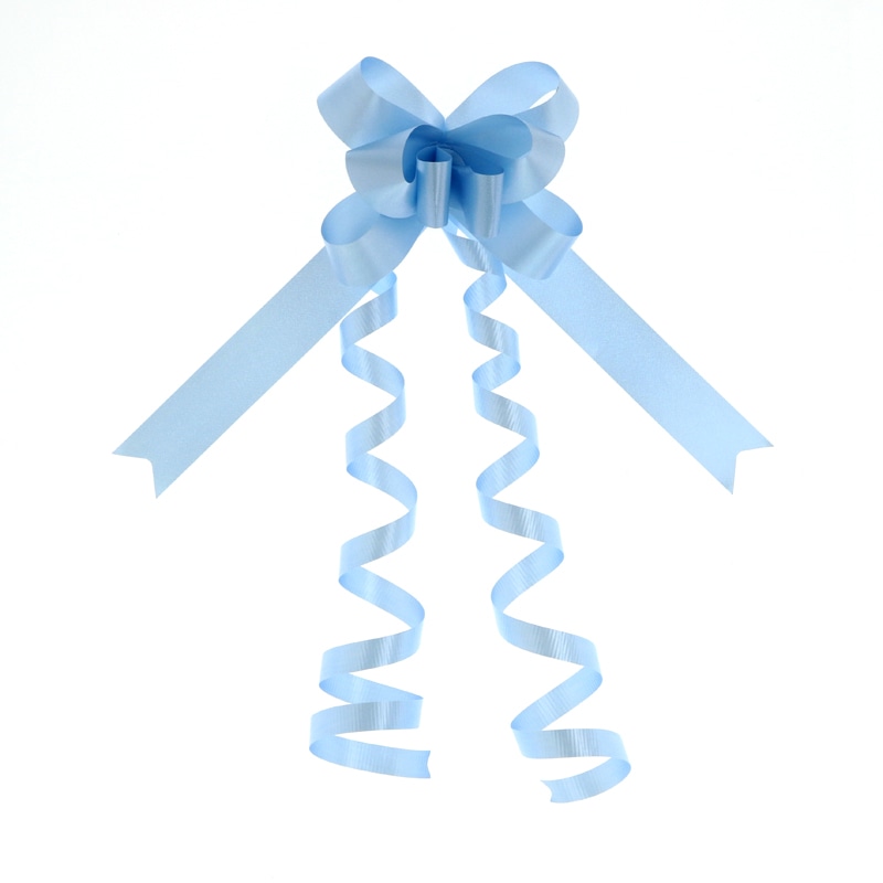 川崎リボン工業 リボンボウ 22mm幅×57cm ライトブルー 1箱(50個入)
