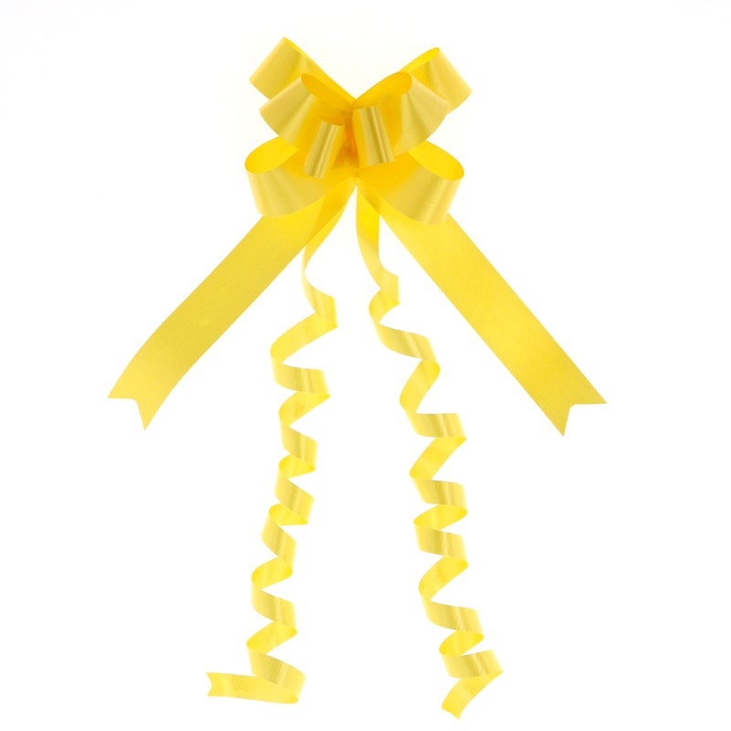 川崎リボン工業 リボンボウ 22mm幅×57cm イエロー 1箱(50個入）