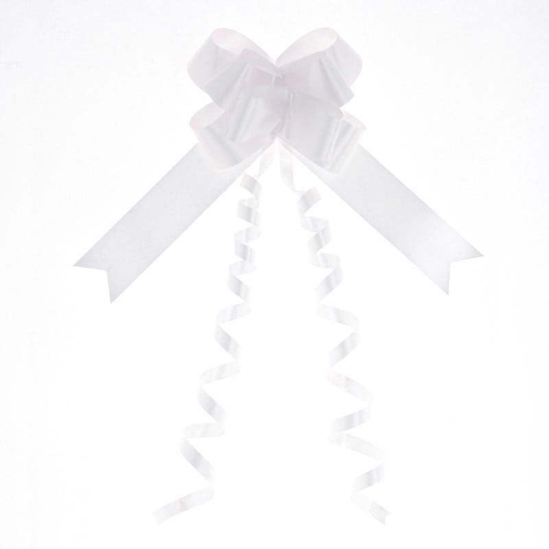 川崎リボン工業 リボンボウ 36mm幅×70cm ホワイト 1箱(50個入)