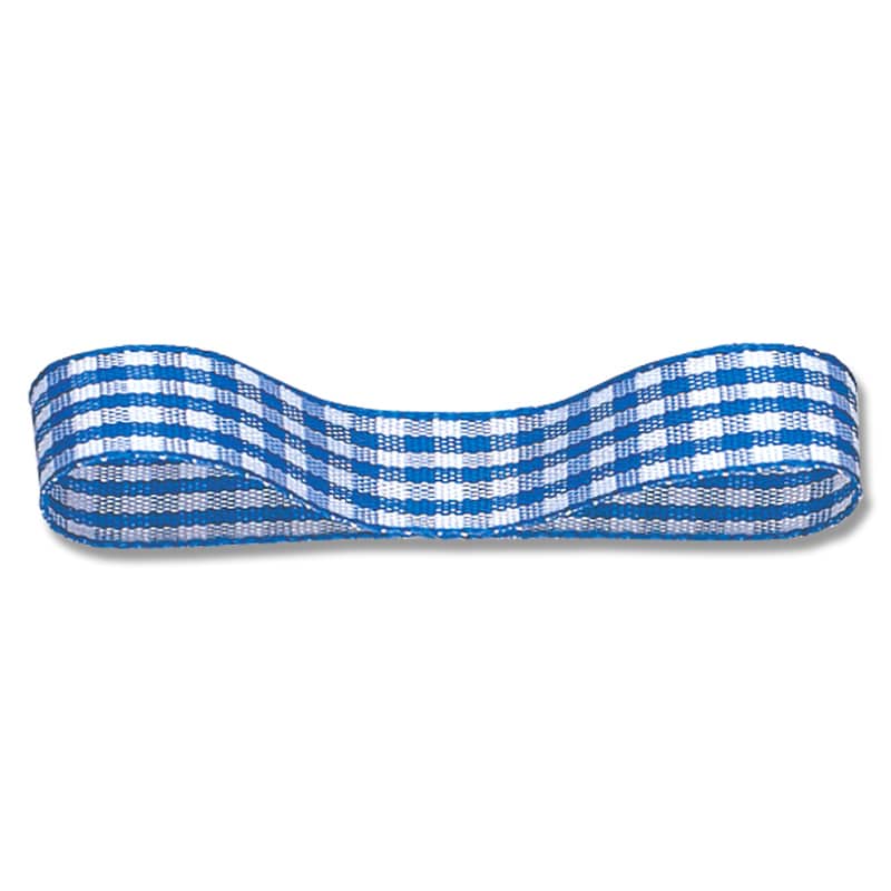 HEIKO ギンガムリボン 14mm幅×30m 青 1巻