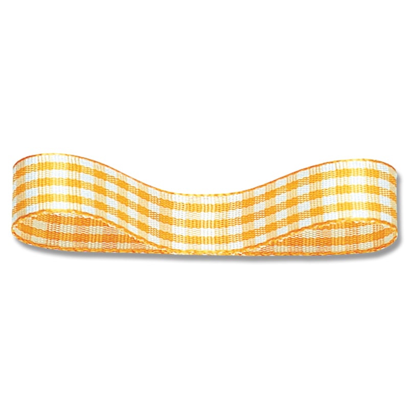 HEIKO ギンガムリボン 14mm幅×30m オレンジ 1巻