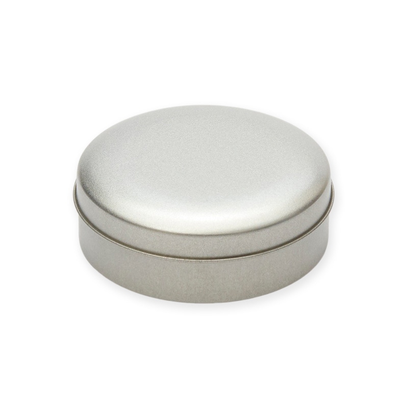 側島製罐 無地缶　キャンディ　ラウンド缶  サテンシルバー 1個（ご注文単位150個）【直送品】