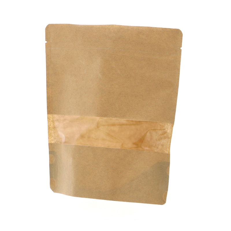 HEIKO チャック付スタンド袋 BP18-20 クラフト 窓付き 25枚/袋