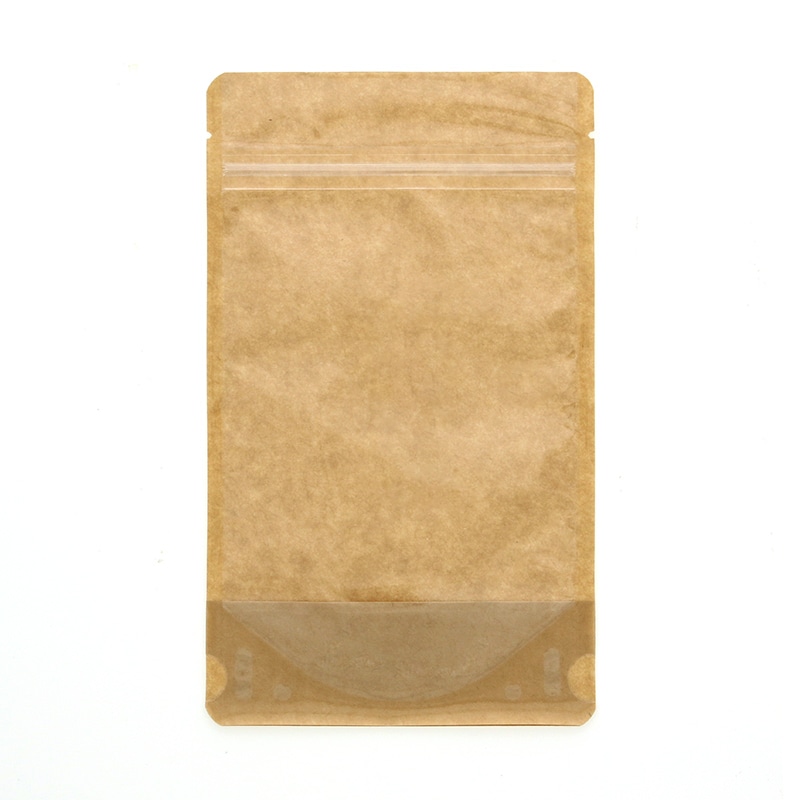 HEIKO チャック付スタンド袋 OP12-20 クラフト 片面クリア 25枚/袋