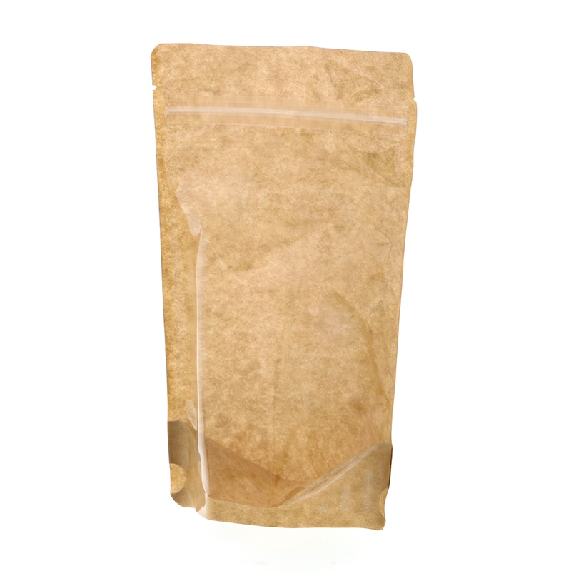 HEIKO チャック付スタンド袋 OP14-22 クラフト 片面クリア 25枚/袋