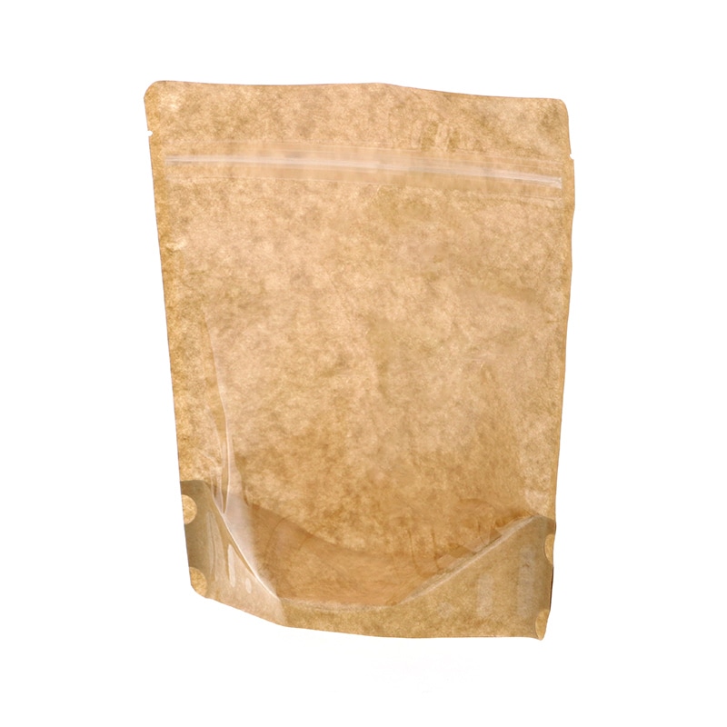 HEIKO チャック付スタンド袋 OP18-20 クラフト 片面クリア 25枚/袋