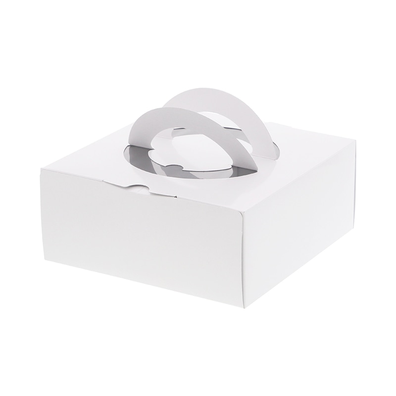 手付きケーキ箱 HCホワイト H80 5号 10枚/袋