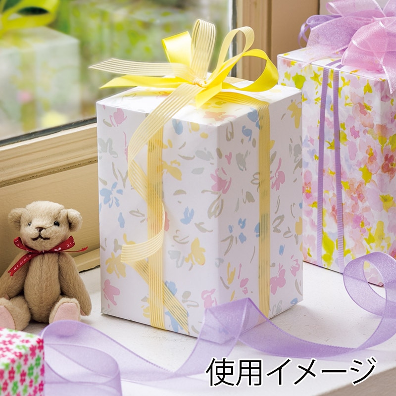 HEIKO 包装紙 半才 ペールフラワー 100枚/袋