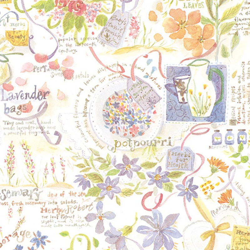 HEIKO ギフト包装紙 半才 ポプリガーデン 50枚/袋