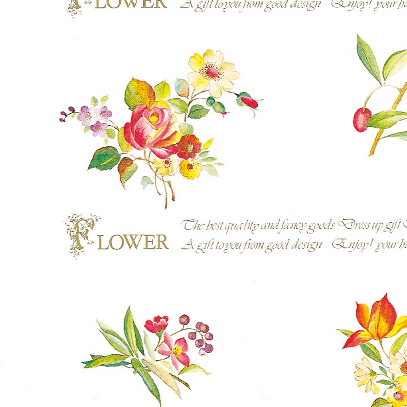 HEIKO ギフト包装紙 全判 シックスフラワー 50枚/袋