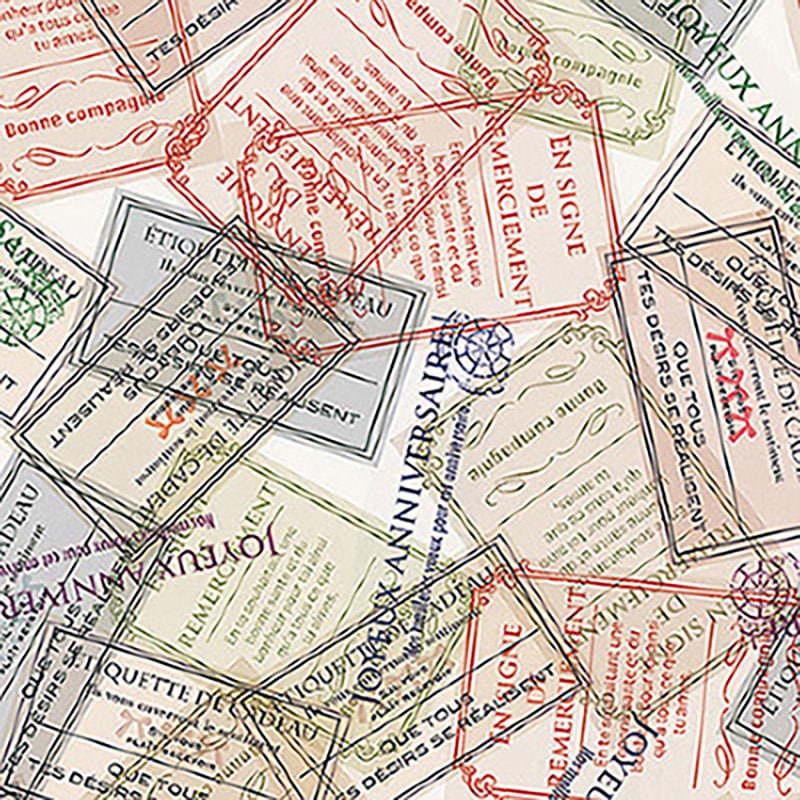 HEIKO ギフト包装紙 半才 フレンチチケット 50枚/袋