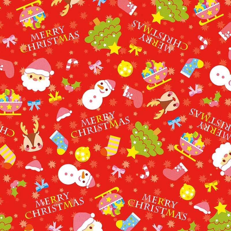 HEIKO クリスマス包装紙 半才 ベビーサンタR 50枚/袋