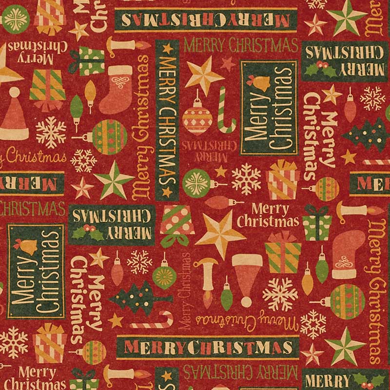 HEIKO クリスマス包装紙 半才 メリーアンティーク 50枚/袋