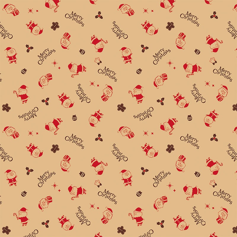 HEIKO クリスマス包装紙 半才 まめまめサンタ 50枚/袋