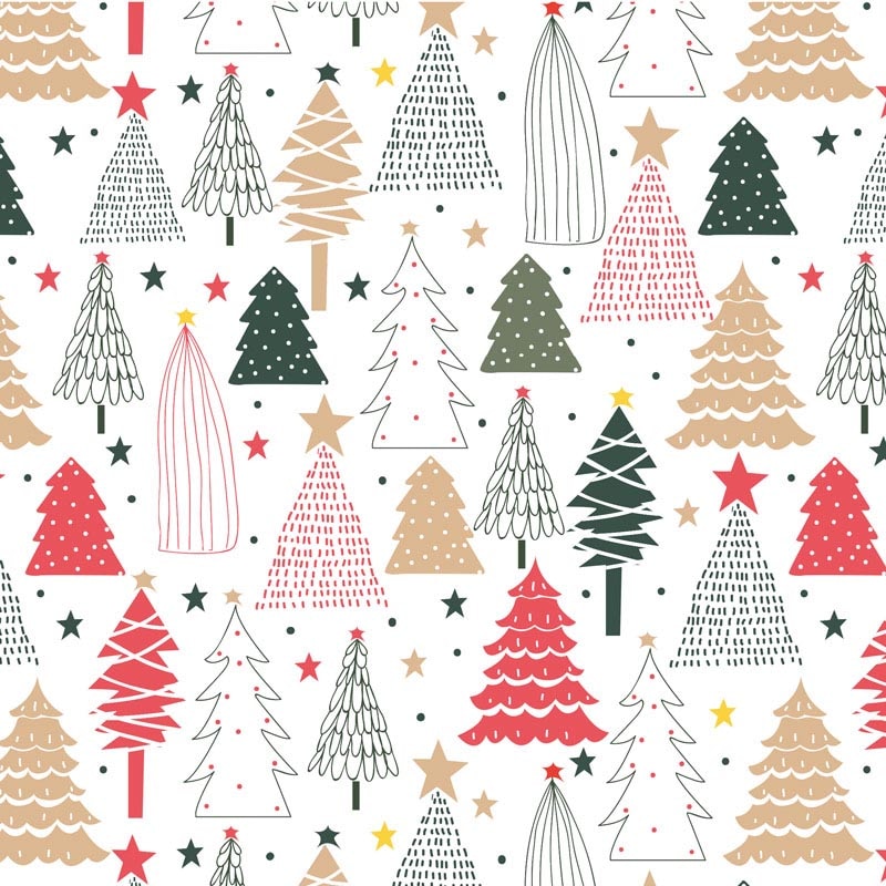 HEIKO クリスマス包装紙 半才 スノーツリー 50枚/袋