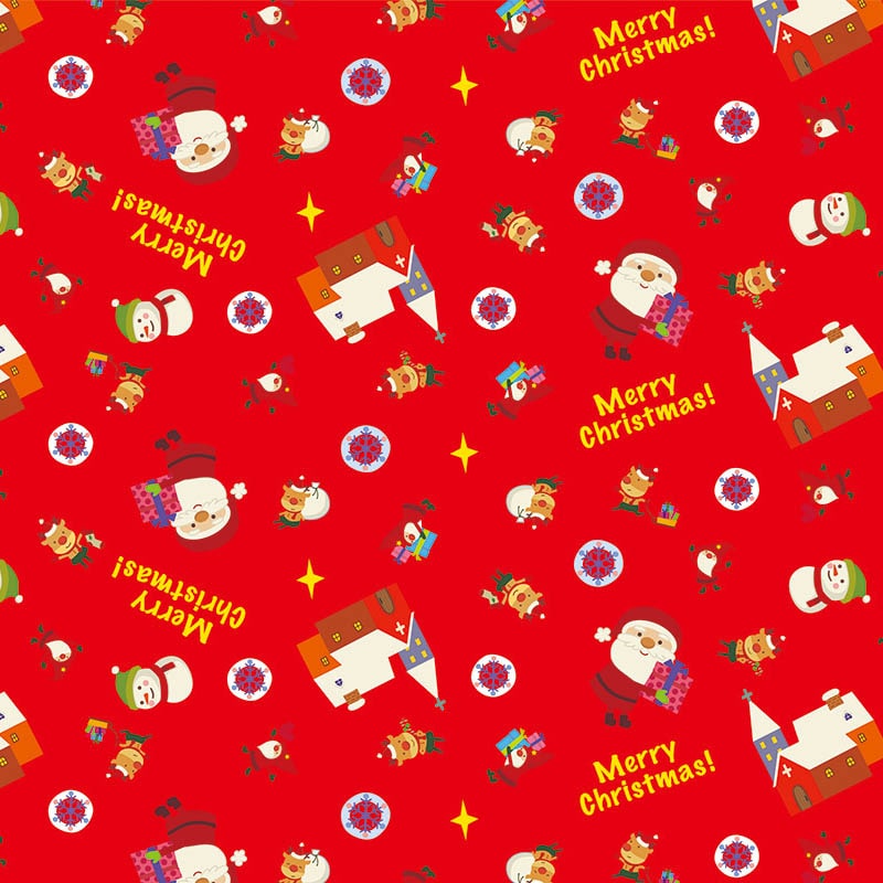 HEIKO クリスマス包装紙 半才 サンタの贈り物R 50枚/袋