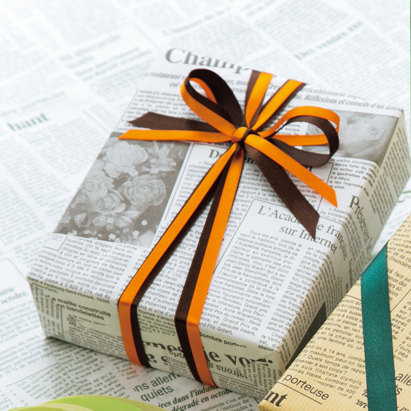 HEIKO 包装紙 半才 特厚レターフラワー 焦茶 100枚/袋