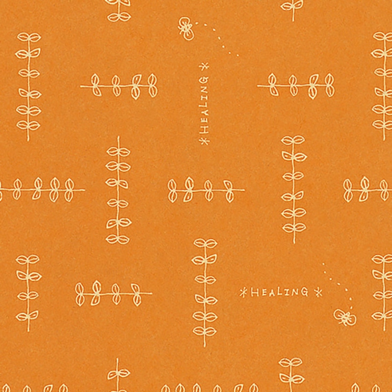 HEIKO ギフト包装紙 ハトロン判半才 ハーブリーフ オレンジ 50枚/袋