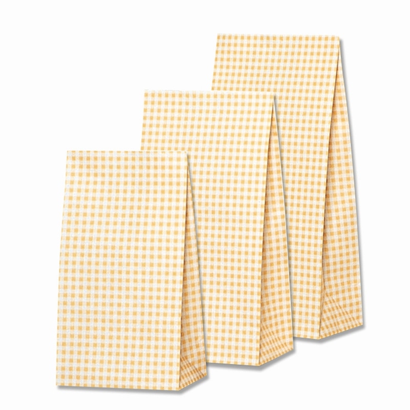 HEIKO 角底袋 ファンシーバッグ K4 晒ギンガム2 Y 50枚/袋